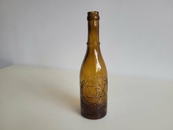 Old 1911 beer bottle schätz József Budapest brown beer bottle with Dávid star