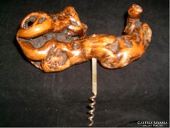 Corkscrew rustic custom made with a large strong varnished handle is a rarity