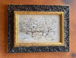 Vincent van gogh: trees - beautiful vintage ink drawing