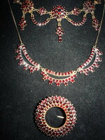 3 részes Cseh gránát köves ezüst collier 2207 19