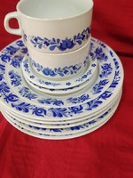 Kék magyaros alföldi porcelán tányérok és teás csészék - teások elkeltek