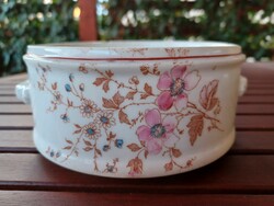 Antik ételhordó- népi tál- porcelán- vintage-  virág alá is