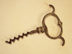 Antique old iron corkscrew wine opener winery wine accessory - approx. 1900-1940s