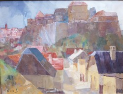 Rozs János (1901-1987) Veszprém,Képcsarnokos Festmény