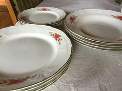 Olasz tányérok 4 mély, 4 lapos, 4 kistányér, hibátlan (Bor)