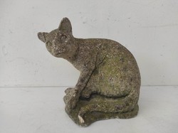 Antik macska kerti kő szobor mohás patinás felülettel 718 6886