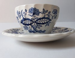 Myott meaking blue onion faience with sugar holder