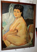 Signed nude painting 706