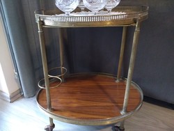 Party cart with lacquered wooden tray