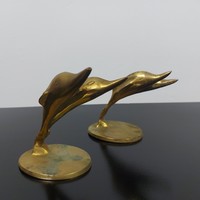Pair of brass dolphins