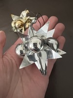 Gold and silver glass, foil Christmas tree decoration star
