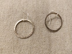 Silver narrow hoop earrings