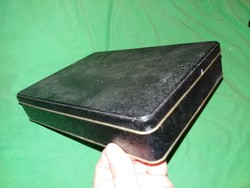 Szép állapotú dán egyszínű vajas keksz fém lemez dísz doboza 18 x 25 x 4 cm a képek szerint