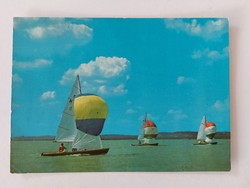 Retro postcard photo postcard Balaton sailing ships