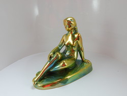 Zsolnay eozin különleges ülő női szobor.