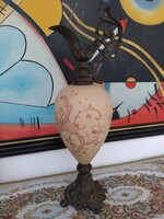 Antique Victorian Decorated Painted Glass Decanter