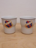 2db Hollóházi porcelán pohár (IZZO-MTE VÁC 1899)