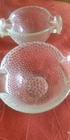 Antique glass salad bowl in a small pair