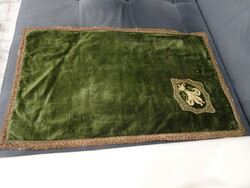 Velvet tablecloth embroidered with antique French lilies, coffee placemat.