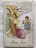 Antique, old graphic Christmas card -3.