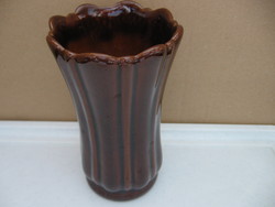 Marked brown gmundner zigzag vase f 14/2 plan powolny