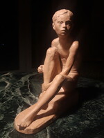 Martsa István (1912-1978) - Fiú akt - 1955 - terrakotta szobor