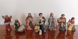 Karácsonyi dekoráció betlehemi kerámia figura 11 db