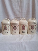 4 old rose spice holders