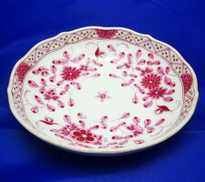 Porcelain waltstein pattern (herend) porcelain bowl marked with the signature of the porcelain painter Mihály Láng