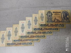 20 pengő 1941 "F" tartásban 7 db-os LOT