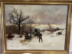 Neogrády Antal (1861-1942) : Téli vadászat