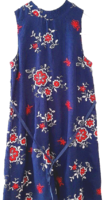 Beautiful, flower-embroidered in a circle, the linear loose tunic women's dress xs
