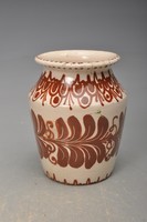 Vase of majolica with folk pattern in Hódmezővásárhely, hmv treasure imre. 1930s.