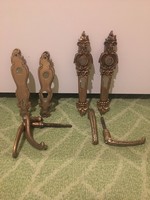 Old copper door handles, 2 pairs