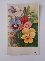 Old floral postcard 1961 postcard pansy