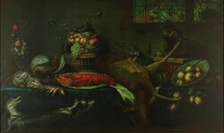 1M488 xx. Century painter: table still life with lobster