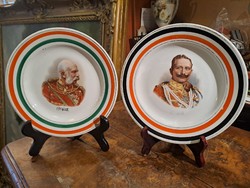 World War I commemorative plates József Ferenc and II. William