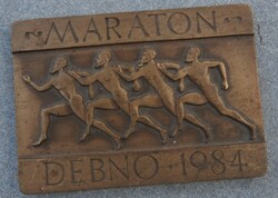DĘBNO MARATON - 1984 - lengyel bronz emlékérem - plakett