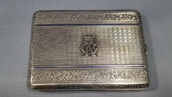 Silver noble coat of arms cigarette holder box, cigarette tray