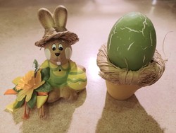 Easter rabbit and egg ceramic 2 pcs