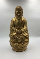 Aranyozott faragott fa buddha szobor