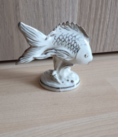 Drasche porcelán hal ezüst-fehér