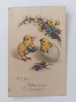 Old Easter postcard postcard chicks violet