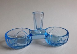 Vintage kék üveg asztali sótartó