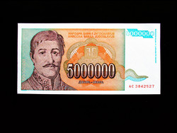 UNC - 5.000.000 DINÁR - JUGOSZLÁVIA - 1993