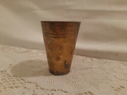 Antik ezüstözött vagy rezezett pohár