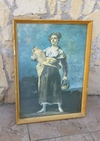 Glazed wooden frame 38 cm x 51 cm + print