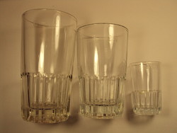 Old retro glass pub short drink beer glass with 3 different certified seals 0.5, 2, 3