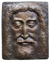 Katalin Miletics: detail of the Shroud of Turin / portrait of Jesus