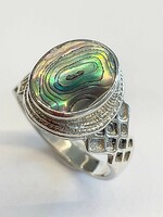 Abalone kagylós ezüst gyűrű 60M